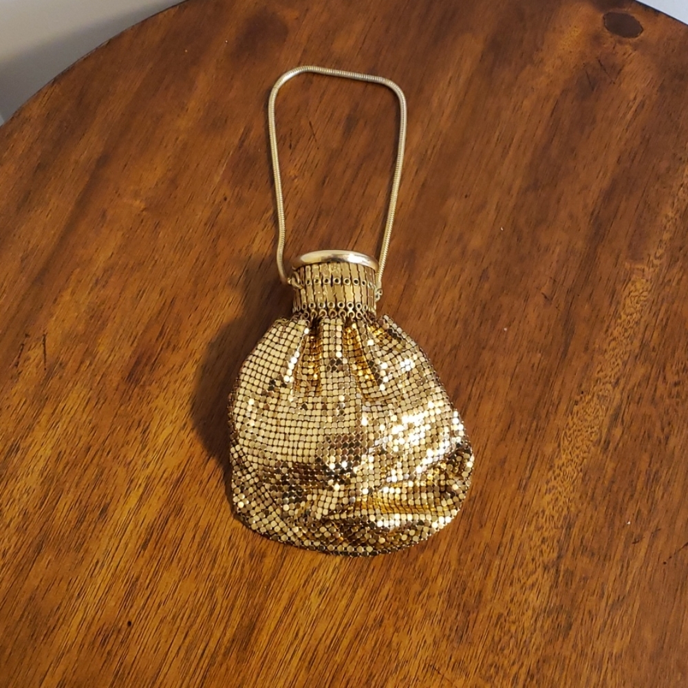 Gate Top Whiting Davis Gold Mesh Bag Purse